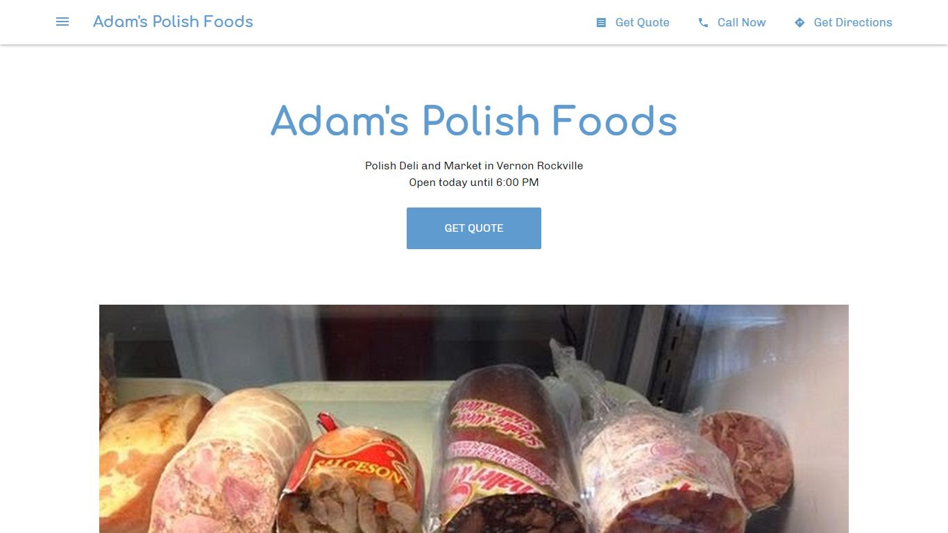 Adam's Polish Foods - Polish Deli and Market in Vernon Rockville